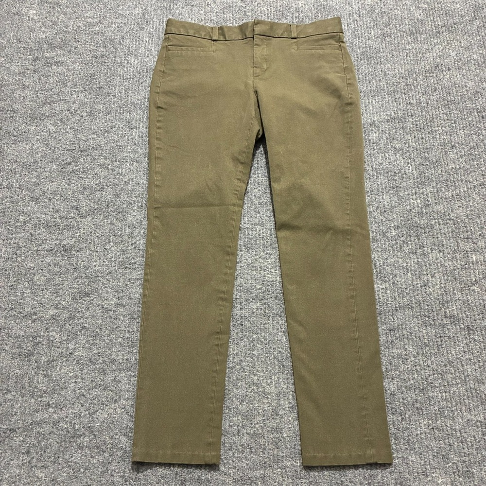 Banana Republic Sloan Curvy Fit Pants Size 4 Green Flat Front Pocket‎ Low Rise